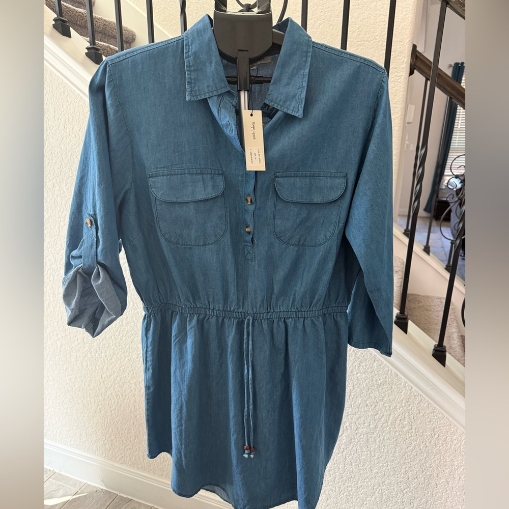 NWT - Blue Denim Shirt Dress